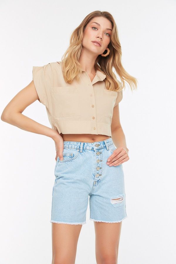 Trendyol Дамски къси панталони Trendyol Denim