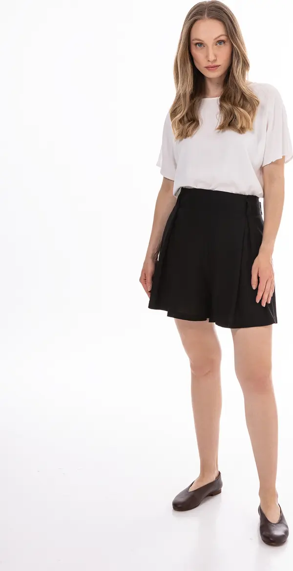 Awama Дамски ленени шорти с връзки A774