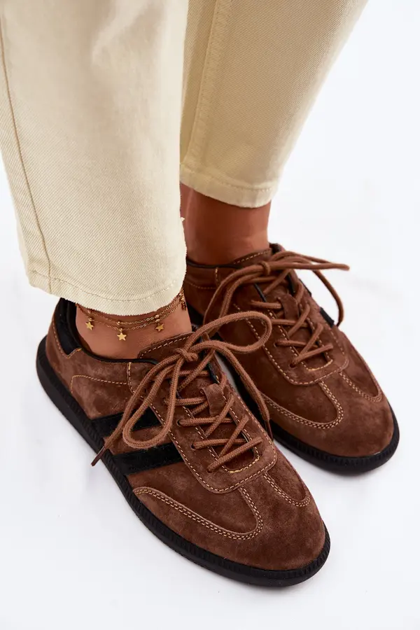 Boto Дамски маратонки Boto Leather Suede кафяви