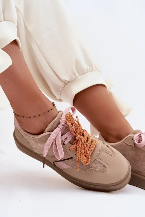 Boto Дамски маратонки Boto с двойни връзки, светлокафяви