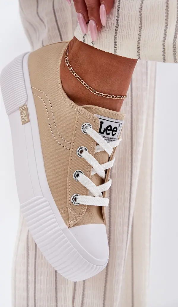 Lee Дамски маратонки на платформа Бежови LEE ISLA C WOMEN LOW