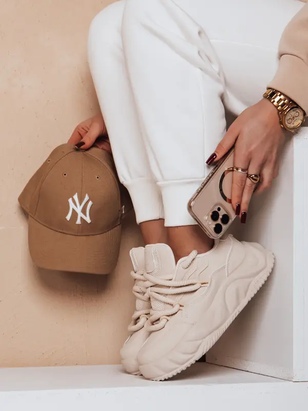 DStreet Дамски маратонки на платформа LALANDRA, бежови