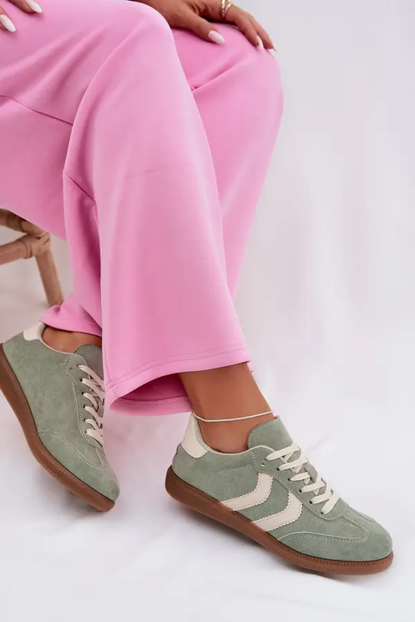 EVENTO Дамски маратонки от органичен велур, зелени, Jesavella