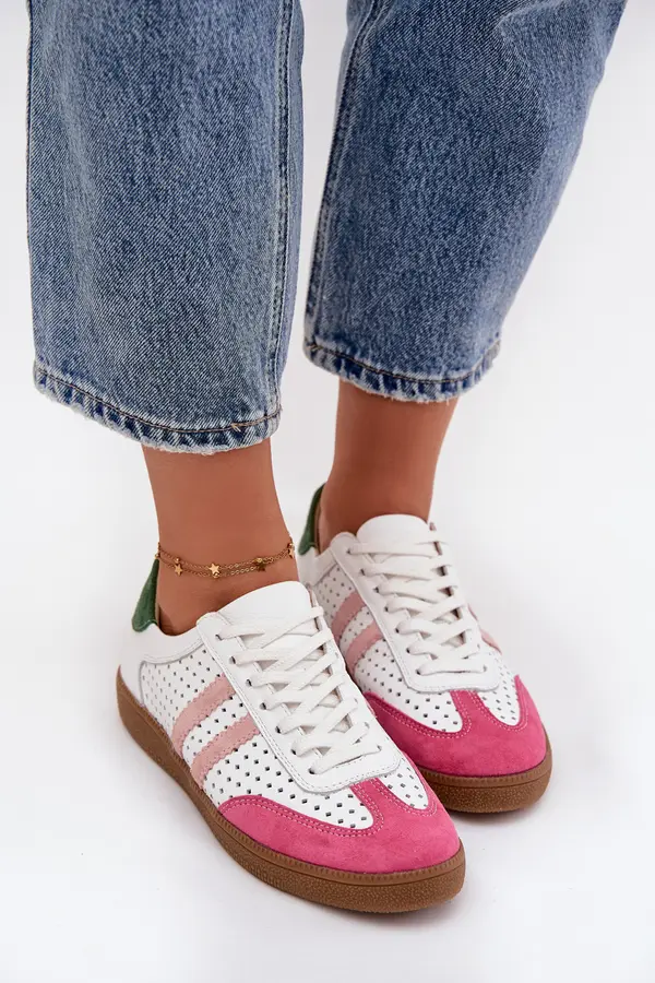 Zazoo Дамски маратонки от перфорирана кожа Zazoo