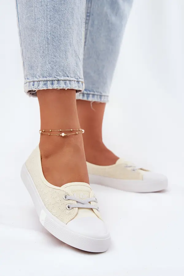Lee Cooper Дамски маратонки с бродерия Lee Cooper
