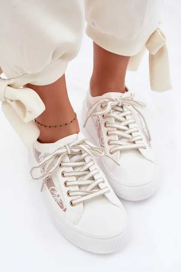 Lee Cooper Дамски маратонки с връзки на платформа Lee Cooper