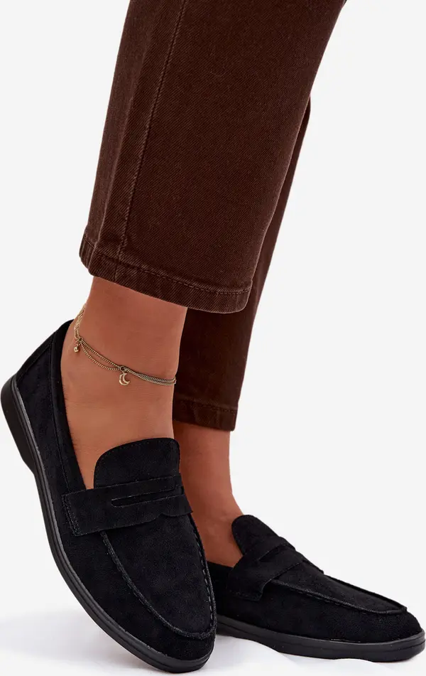 Boto Дамски мокасини от еко велур, черни Renelia