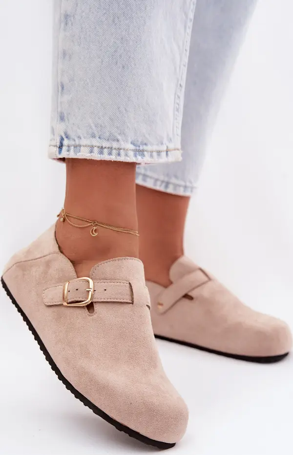 Boto Дамски мокасини от еко велур с катарама