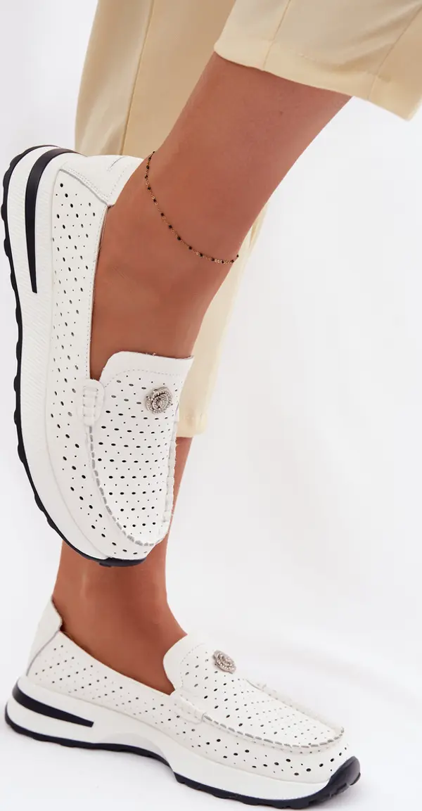 EVENTO Дамски мокасини от перфорирана кожа EVENTO Kemela