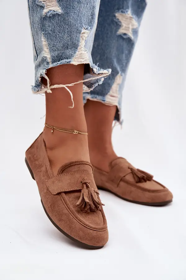 Boto Дамски мокасини с пискюли кафяви Marilisse