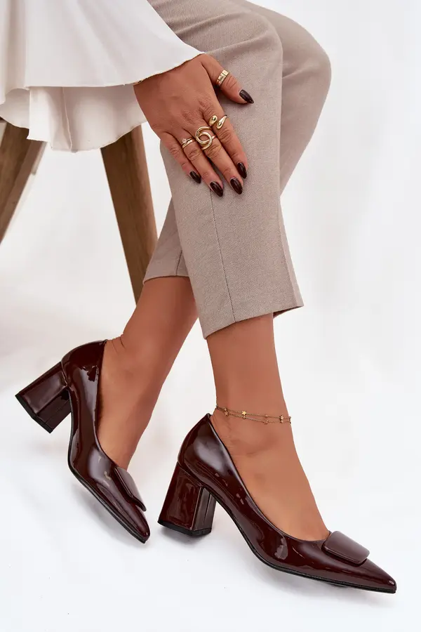 Boto Дамски обувки на висок ток, изработени от еко кожа с декорация