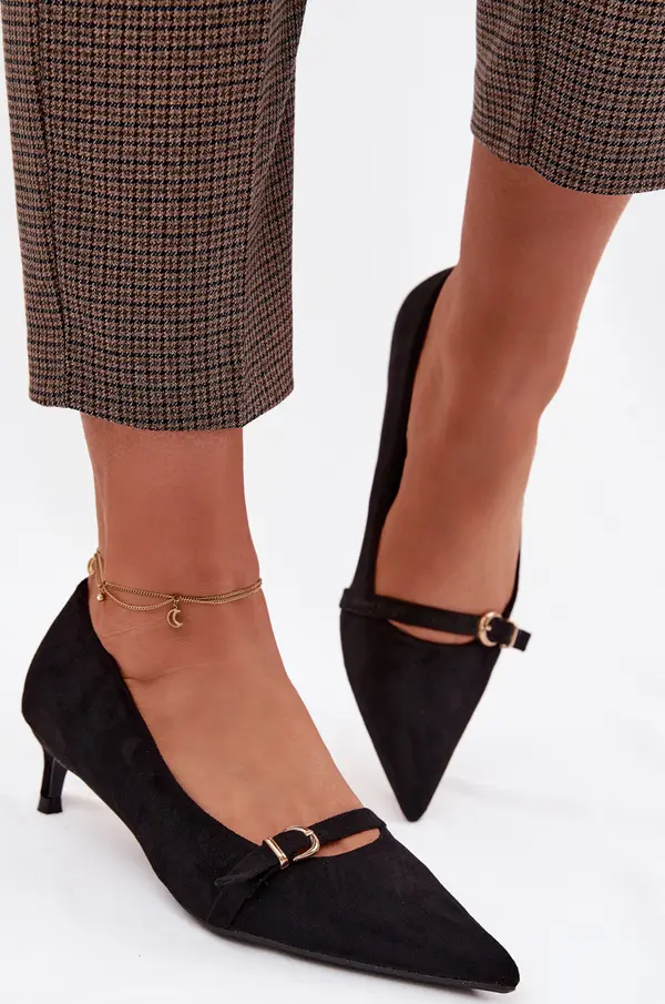 Boto Дамски обувки с декоративна каишка, черни