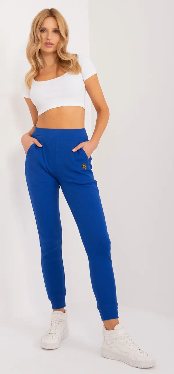 RELEVANCE Дамски оребрени спортни панталони в кобалтов цвят
