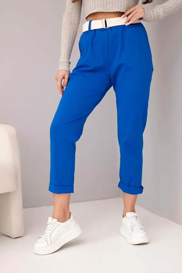 Kesi Włoski Дамски памучен панталон Kesi с колан