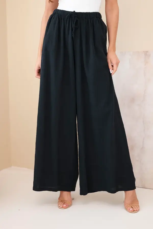 Kesi Włoski Дамски памучен панталон Kesi с ластик на талията