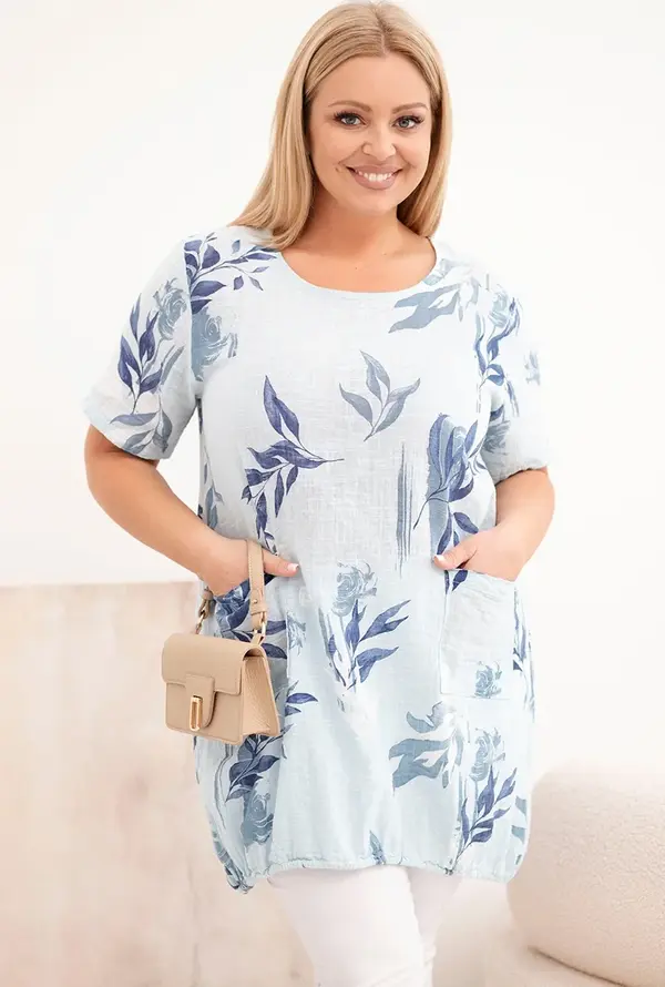 Kesi Włoski Дамски памучен топ с големи размери Kesi Włoski