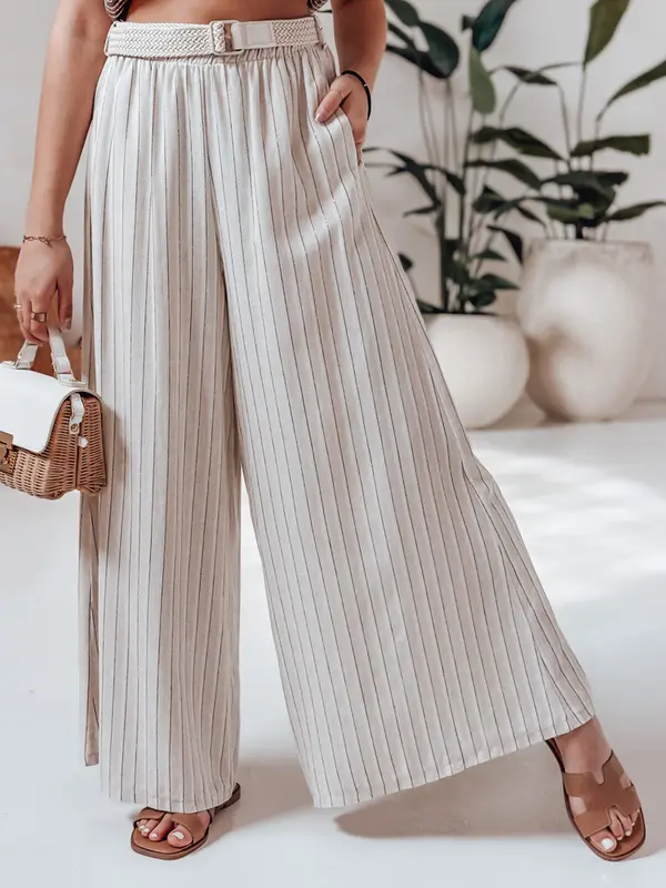 DStreet Дамски панталон с широки крачоли и висока талия