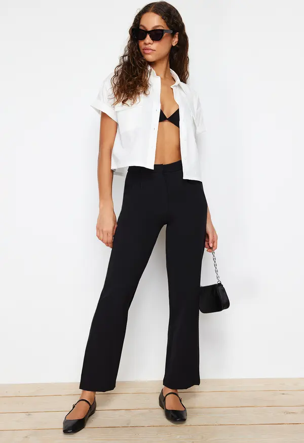 Trendyol Дамски панталон Trendyol Flat Cut