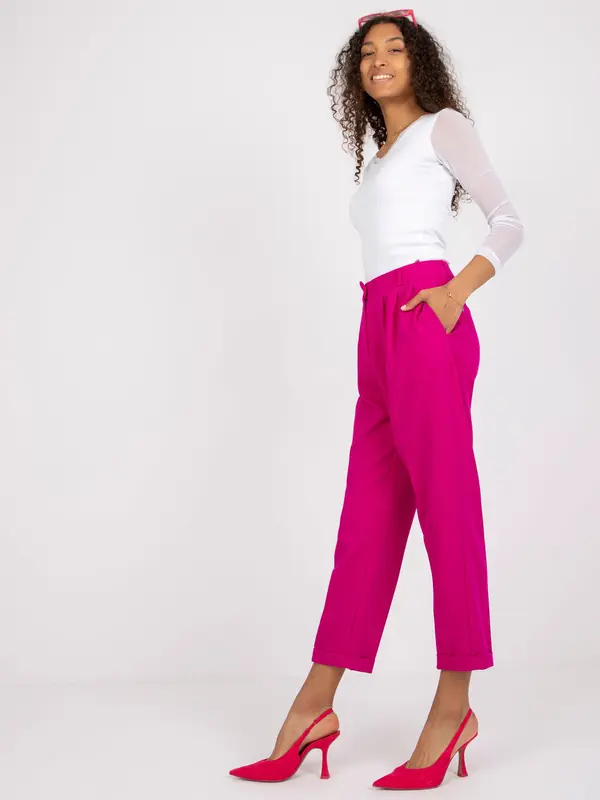 Fashionhunters Дамски панталон. Fashionhunters Fuchsia