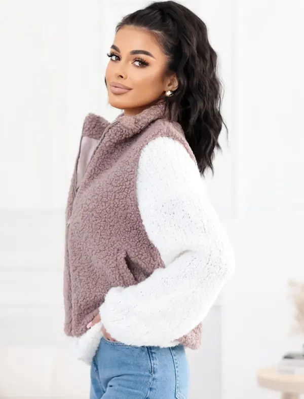 Factory Price Дамски плетен елек с качулка