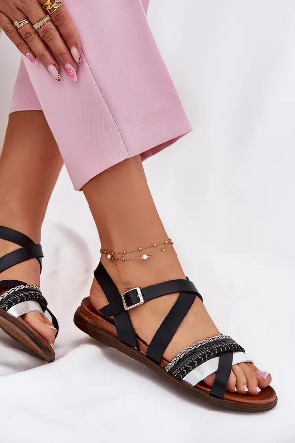 SERGIO LEONE Дамски Плоски Сандали С Ленти Sergio Leone