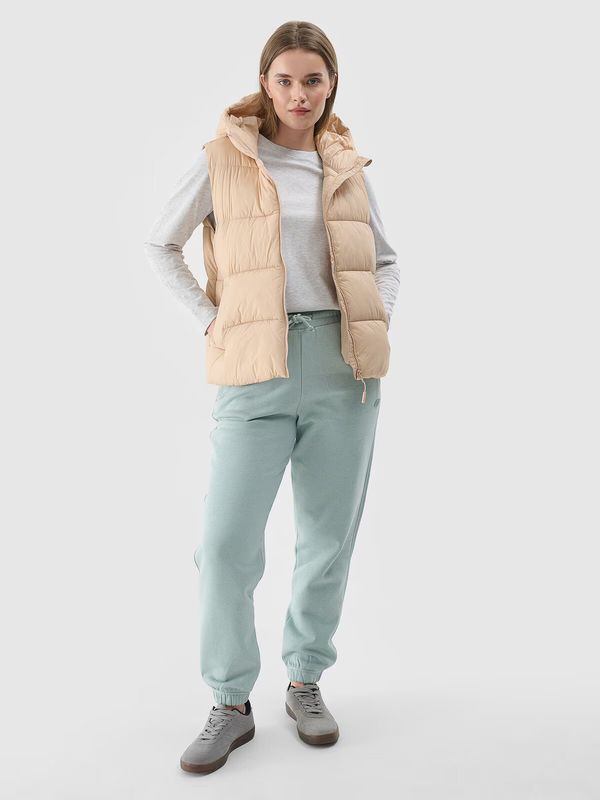 4F Дамски Пухен Безръкавник С Капюшон 4F Бежов 4FWAW24TVJ