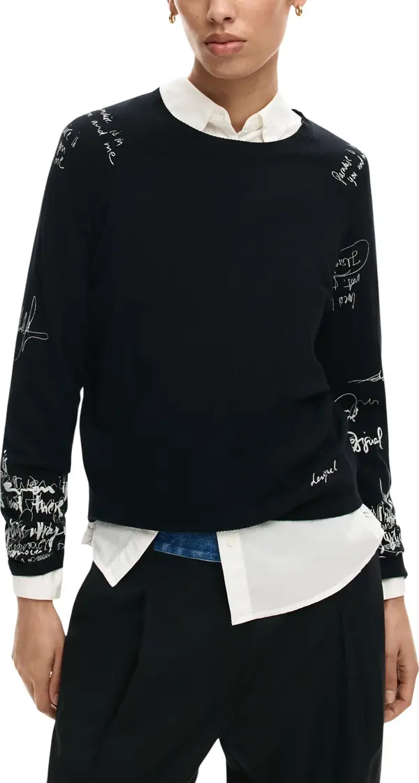 DESIGUAL Дамски пуловер с щампа Desigual