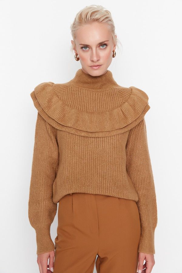 Trendyol Дамски пуловер Trendyol Frill detailed