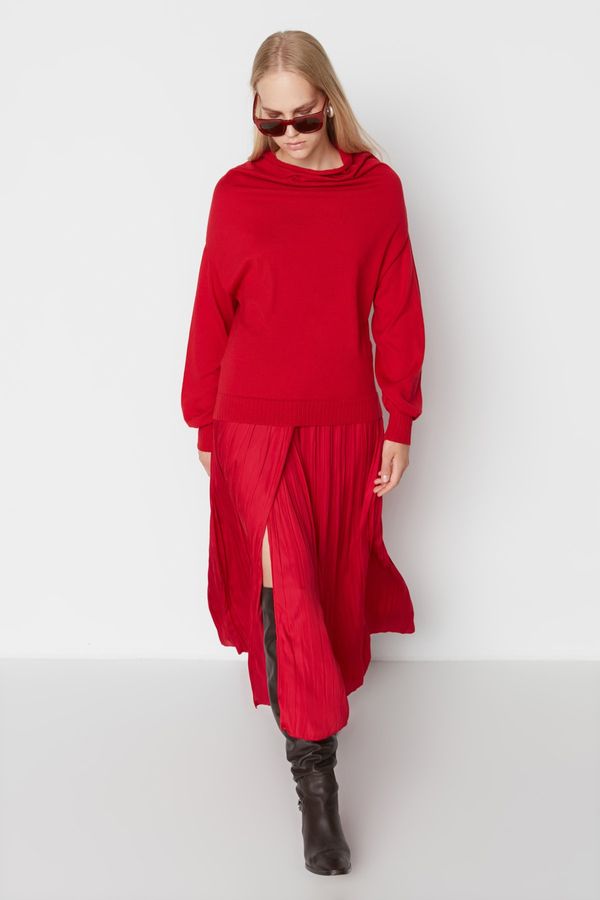 Trendyol Дамски пуловер Trendyol TWOAW23KZ00183/Green