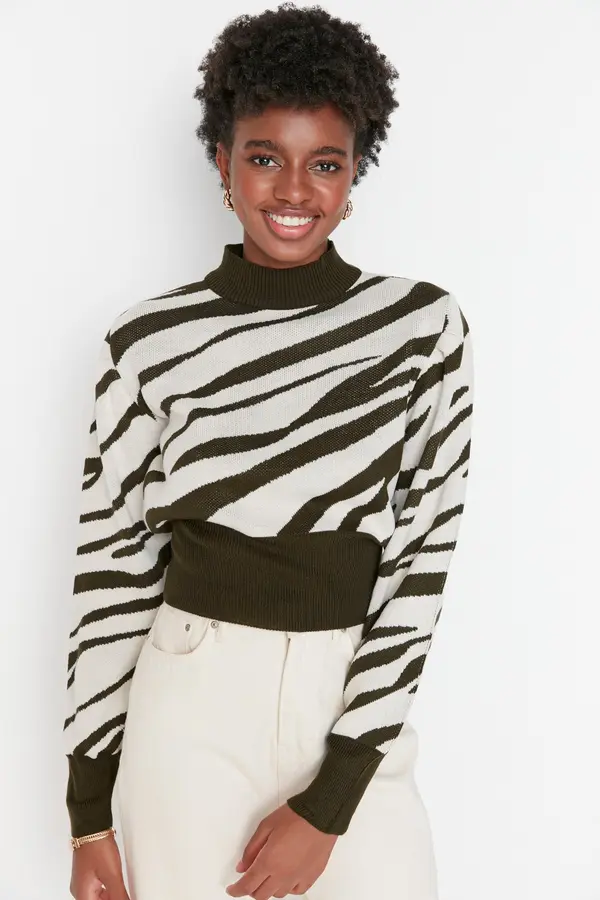 Trendyol Дамски пуловер Trendyol Zebra Patterned