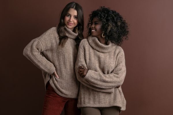 Fobya Дамски пуловер. Fobya Fobya_Turtleneck_F1347_Latte