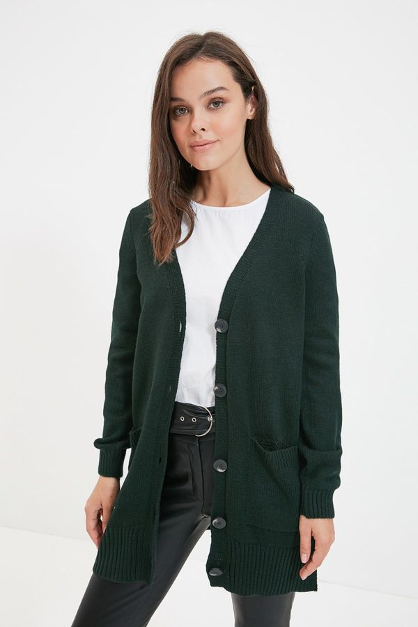 Trendyol Дамски пуловер. Trendyol TCTAW22TH0005/Dark green