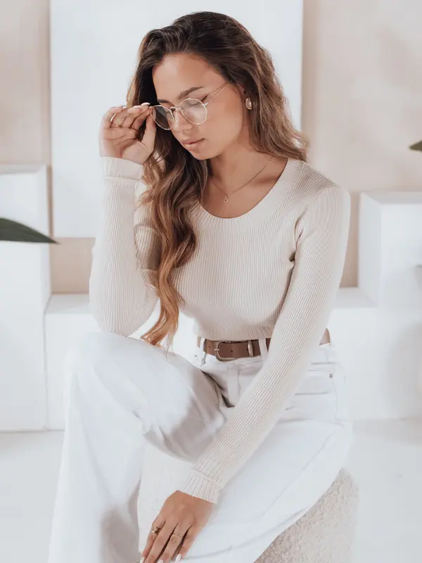 DStreet Дамски раиран пуловер NOLVIE екрю