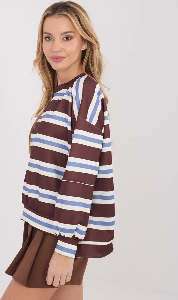 Italy Moda Дамски раиран суитшърт