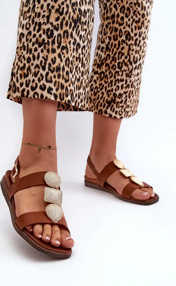 SERGIO LEONE Дамски равни сандали с декорации Sergio Leone