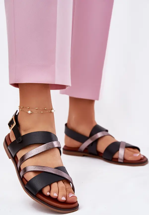 SERGIO LEONE Дамски Сандали На Плосък Ток С Ленти Червени Sergio Leone