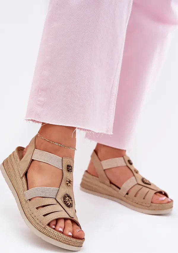 Inblu Дамски Сандали На Ток С Украшения Бежови Inblu