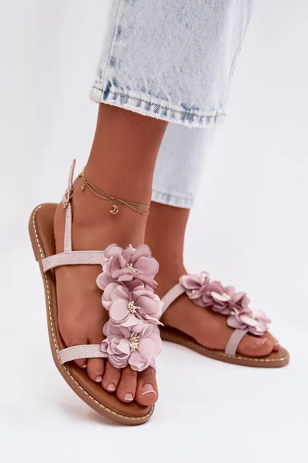 Boto Дамски сандали с цветя, лилави Noemia