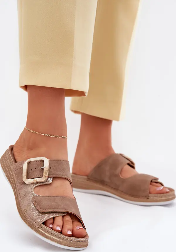 Inblu Дамски Сандали С Катарама И Велкро Кафяви INBLU