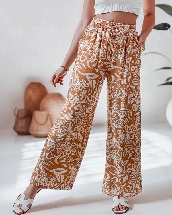 DStreet Дамски шарени панталони TROPICAL SUN