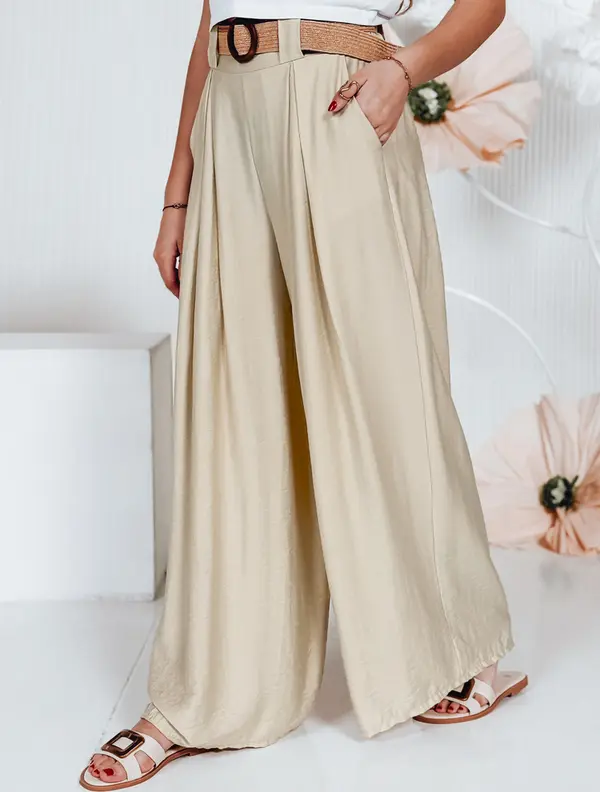 DStreet Дамски широки панталони MIRELOU бежови