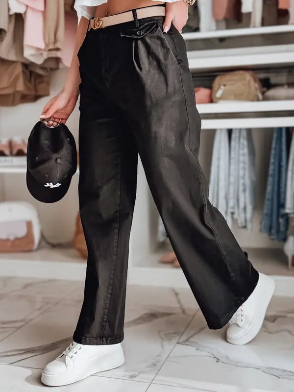 DStreet Дамски широки панталони MOBISKA черни