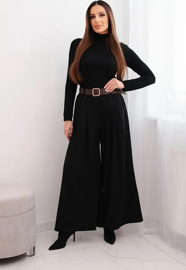 Kesi Włoski Дамски широки панталони с колан