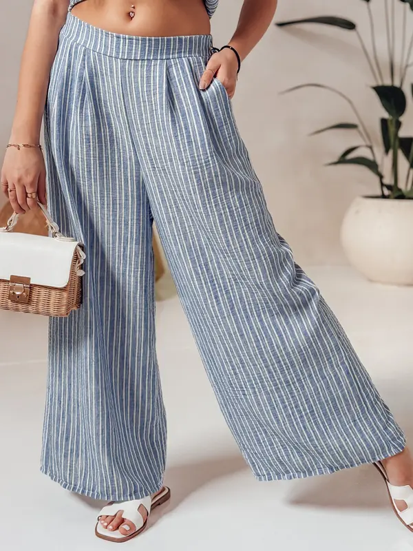 DStreet Дамски широки панталони с райета MODERESS