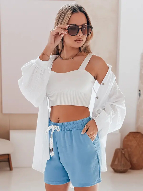 DStreet Дамски шорти NOT TOMORROW сини