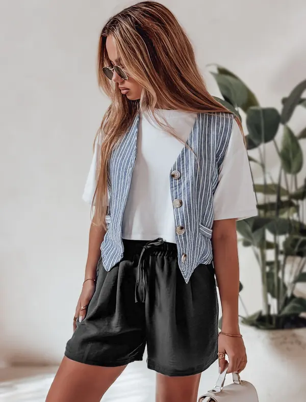 DStreet Дамски шорти RELAX TIME черни