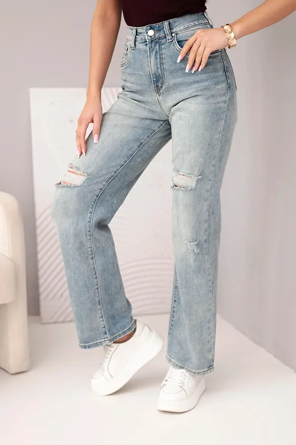 Kesi Włoski Дамски скъсани дънки Kesi Włoski в синьо