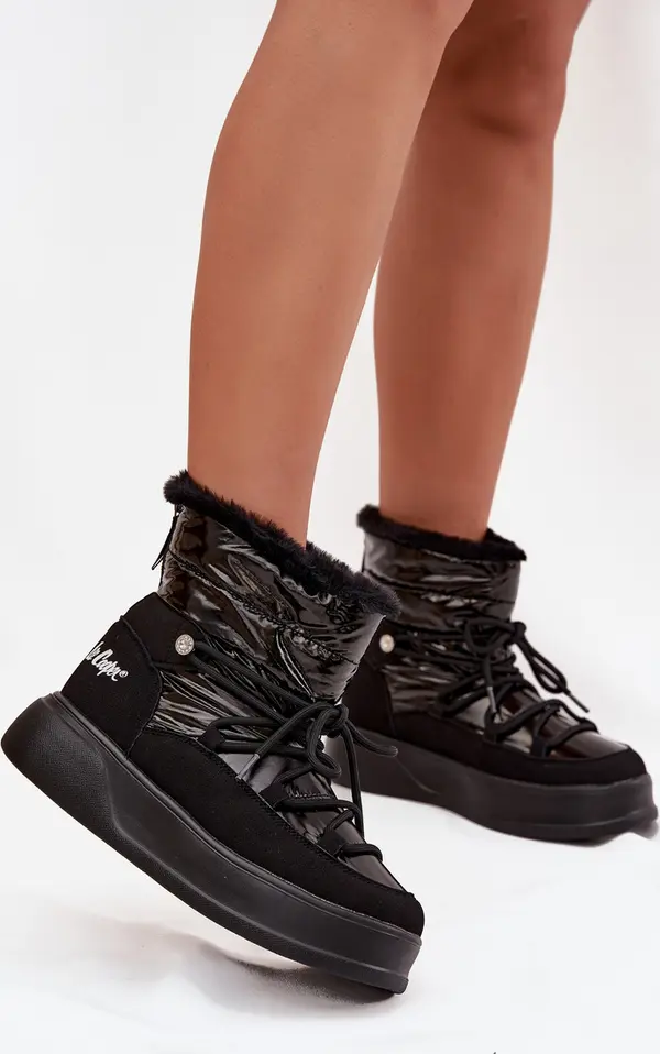 Lee Cooper Дамски снежни ботуши на платформа Lee Cooper, черни