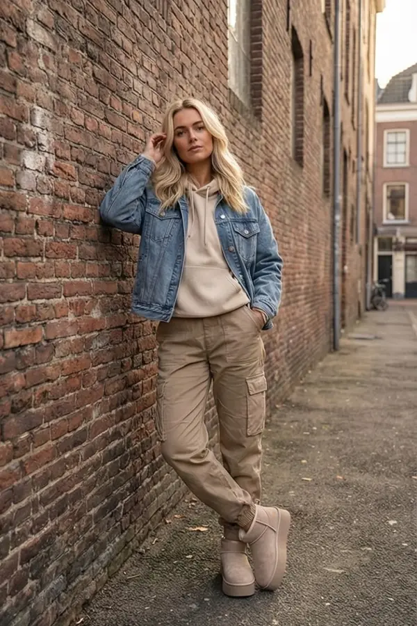 Boto Дамски снежни ботуши от естествен велур в бежов цвят Mairene