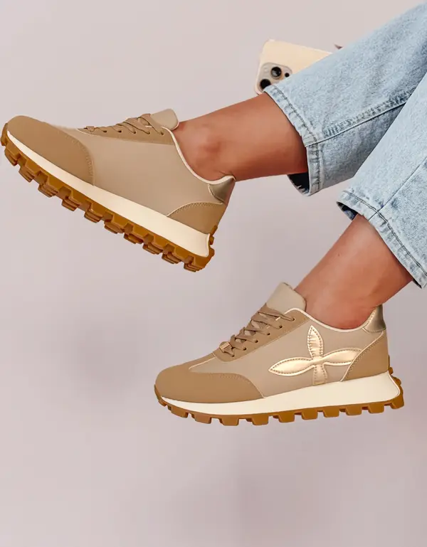 DStreet Дамски спортни маратонки FLEXIMOT бежови